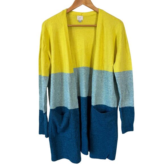 A New Day Open Long Cardigan Sweater Sz S Tricolor Long Sleeve Casual Comfy - Picture 2 of 10